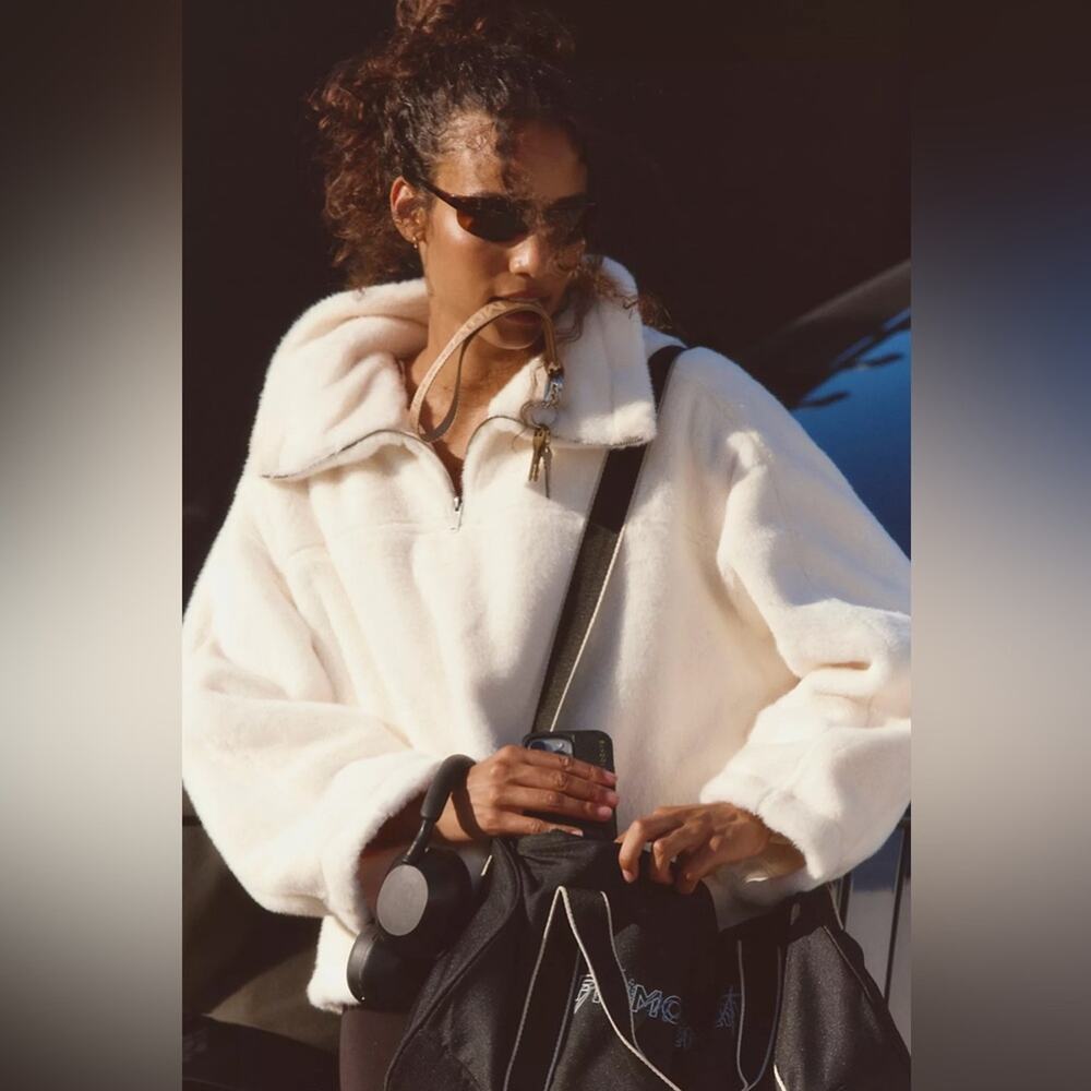 Free People Alpine Faux Fur Half Zip